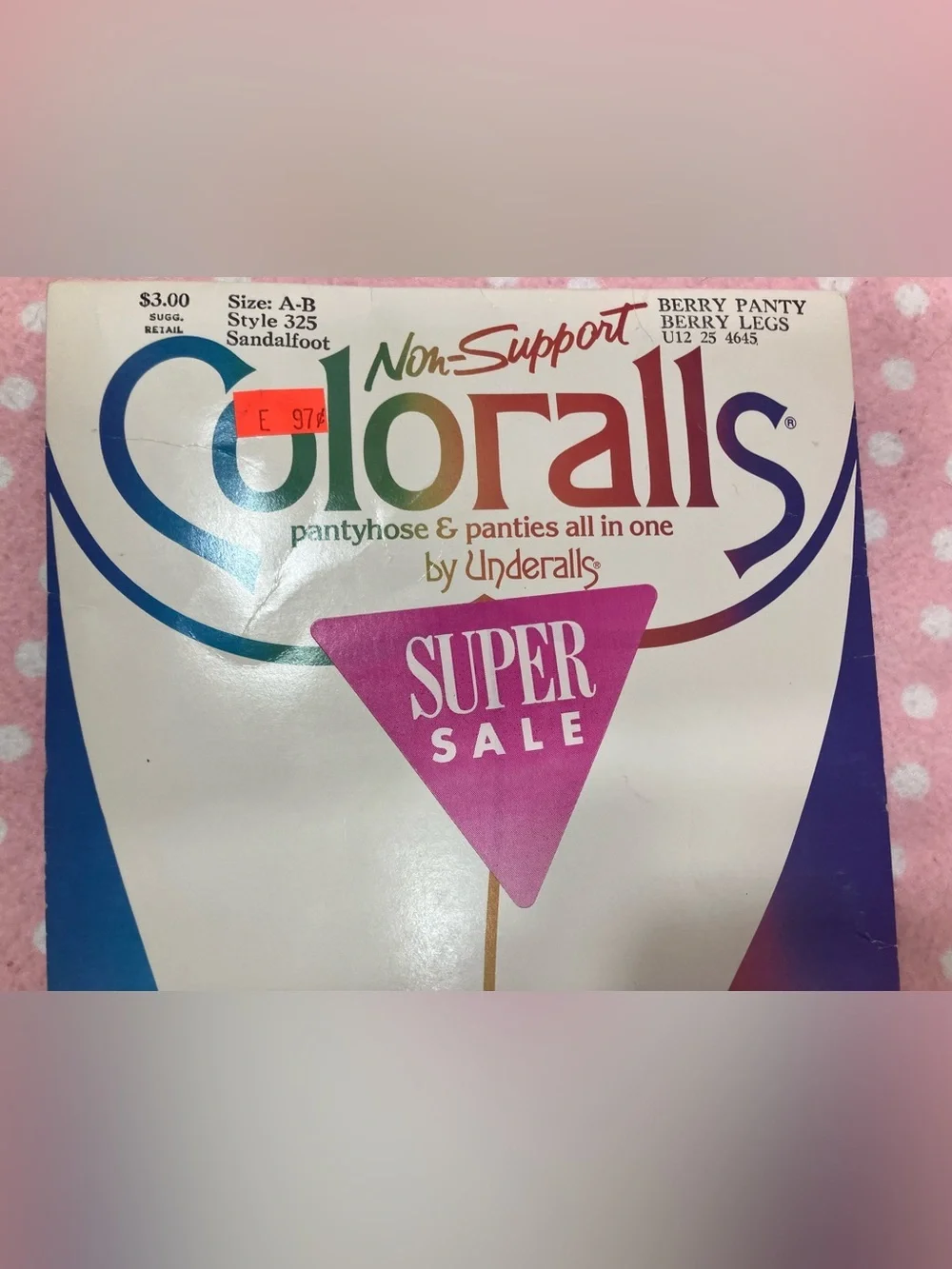 Vintage Coloralls by Underalls Berry Panty S